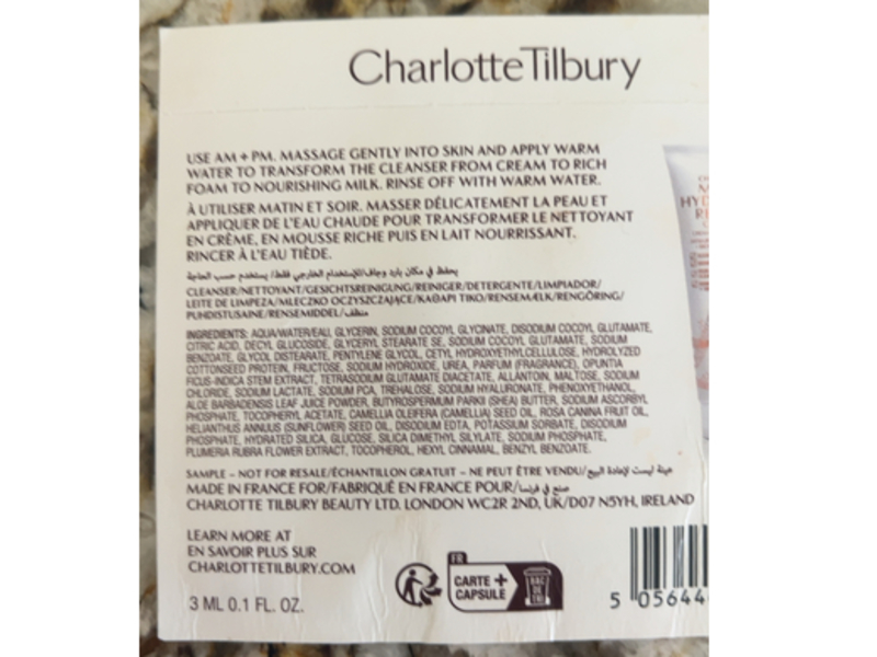 Charlotte Tilbury Charlotte's Magic Hydration Revival Cleanser, 0.1 fl oz/30 mL
