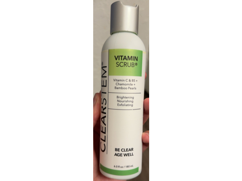 CLEARstem Vitamin Scrub, Vitamin C & B5 + Chamomile + Bamboo Pearls, 6.0 fl oz/180 mL