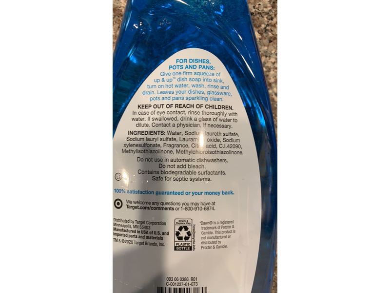 Up & Up Concentrated Dish Soap, Original Scent, 41 fl oz/1.21 L