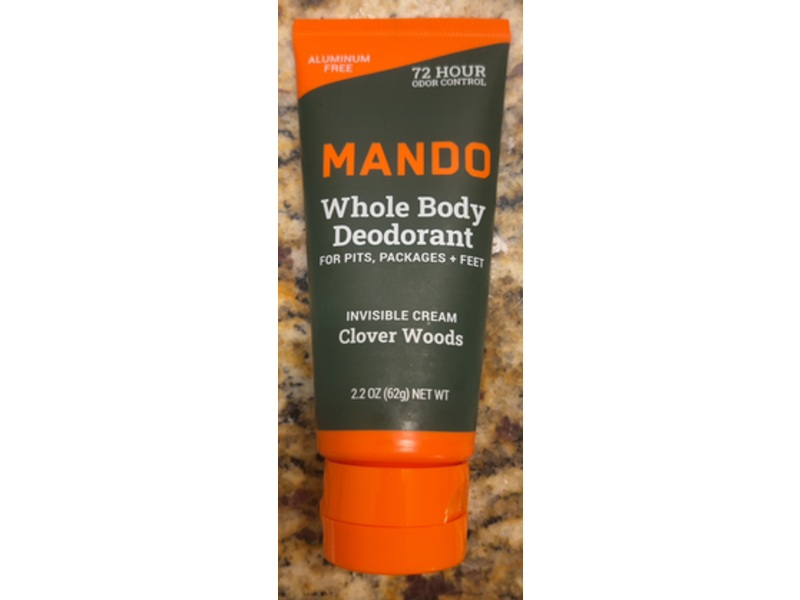 Mando Whole Body Deodorant Invisible Cream, Clover Woods, 2.2 oz/62 g