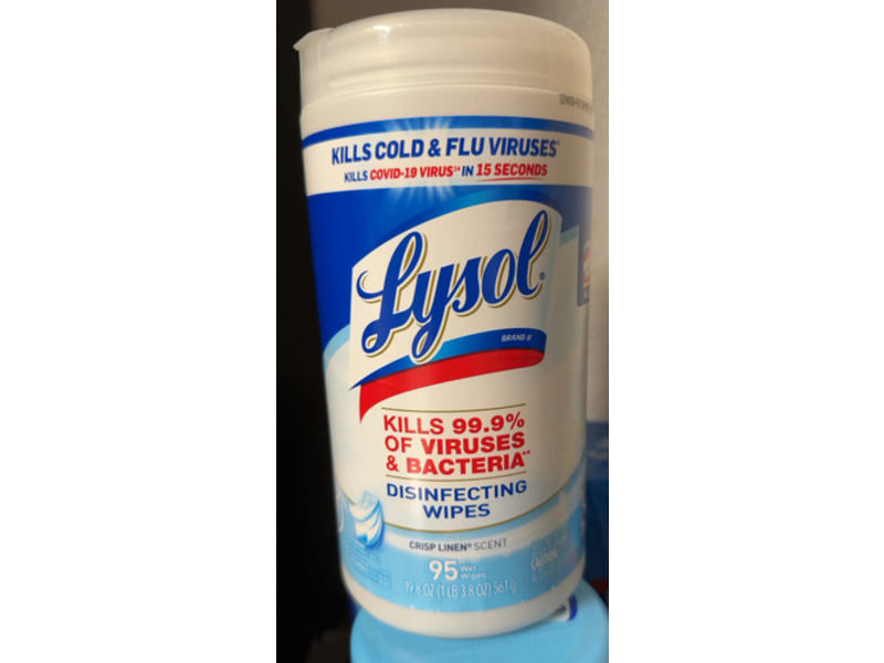 Lysol Disinfecting Wipes, Crisp Linen Scent, 19.8 oz/561 g, 95 Count