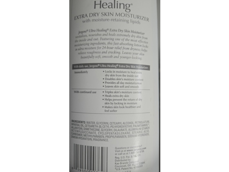 Jergens Ultra Healing Moisturizer, Moisture-Retaining Lipids, 24 fl oz/709 mL
