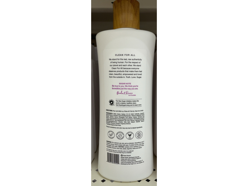 Raw Sugar Simply Body Wash, Hibiscus + Island Fruit, 25 fl oz/740 mL