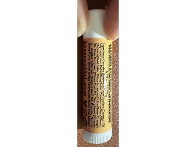 Beessential Beeswax Lip Balm, Orange Ginger, 0.15 oz/4.25 g
