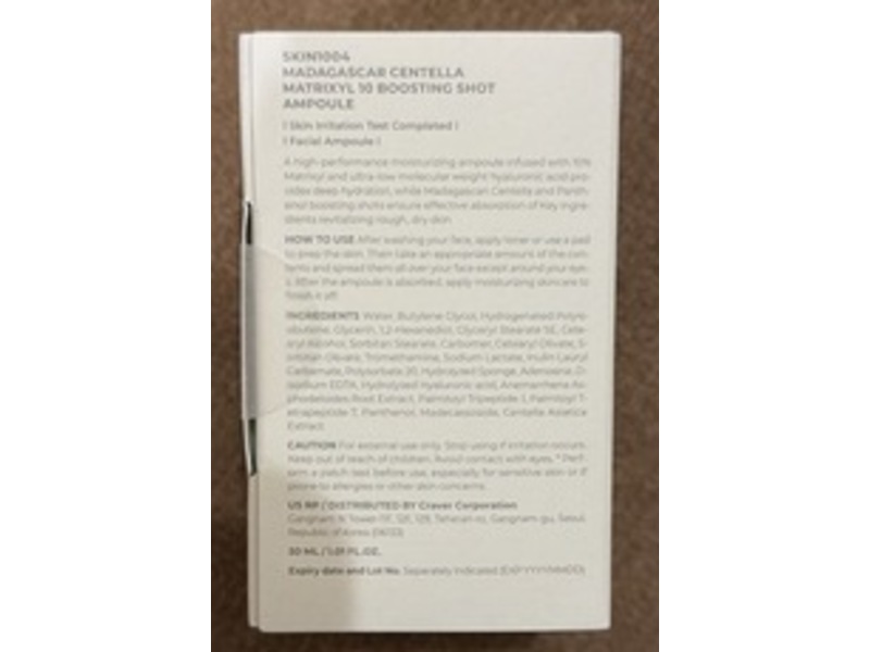 Skin1004 Lab in Nature Matrixyl 10 Boosting Shot Ampoule, Matrixyl 10%, 1.01 fl oz / 30 mL