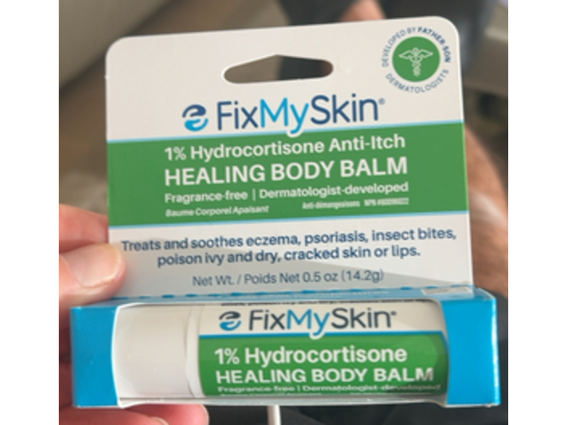 FixMySkin 1% Hydrocortisone Anti-Itch Healing Body Balm, 0.5 fl oz/14.2 g