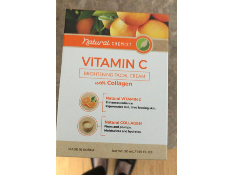 Natural Chemist Brightening Facial Cream, Vitamin C & Collagen, 1.69 fl oz/50 mL