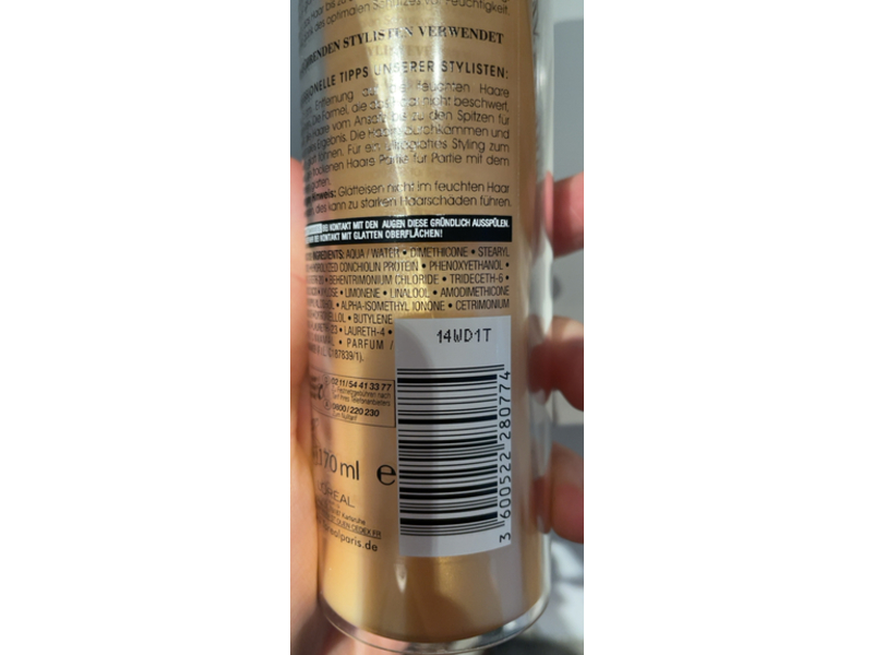 L'oreal Elnett De Luxe Heat Protect Styling Hairspray, 170 mL