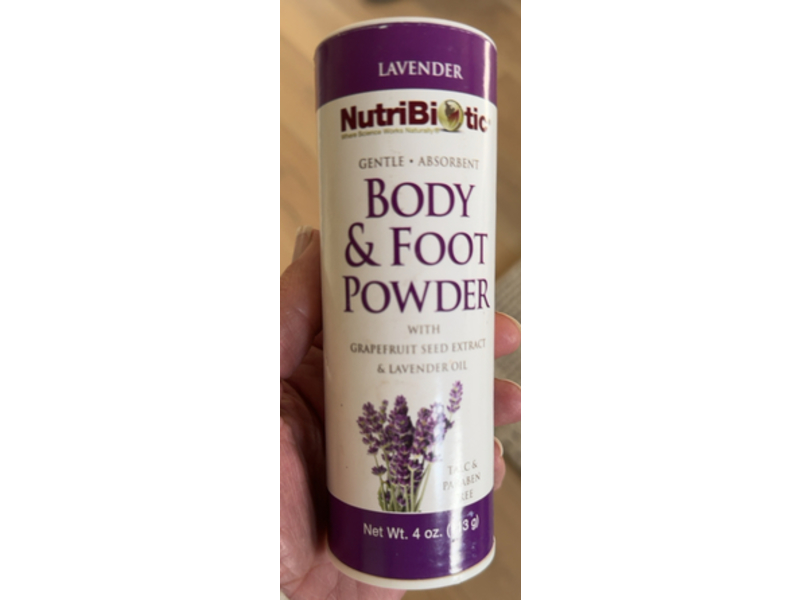 Nutribiotic Body & Foot Powder, Grapefruit Seed Extract + Lavender Oil, 4 oz/113 g