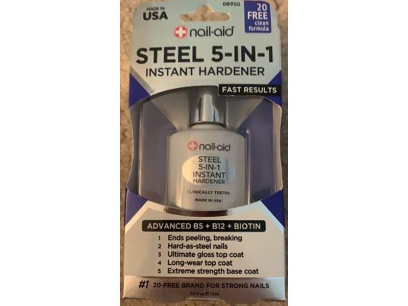 Nail-Aid Steel 5-In-1 Instant Hardener, 0.55 fl oz/15 mL
