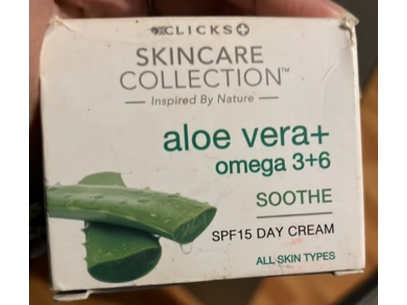 Clicks Skincare Collection Day Cream, Aloe Vera + Omega 3 + 6, SPF 15