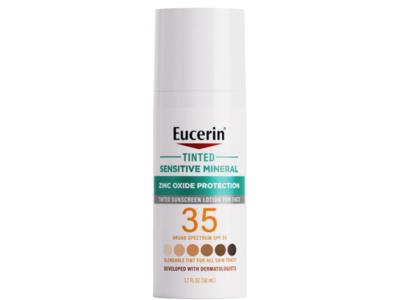 Eucerin Tinted Sensitive Mineral Tinted Sunscreen Lotion, SPF 35, 1.7 fl oz/50 mL