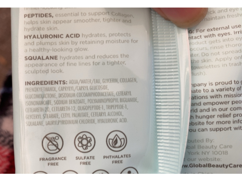 Global Beauty Care Smooth & Lift Collagen Cleansing Wipes, 25 Count