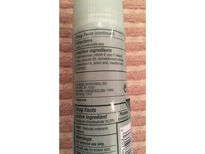 Clinique Anti-Perspirant Deodorant Roll-On, 2.0 oz/60 mL
