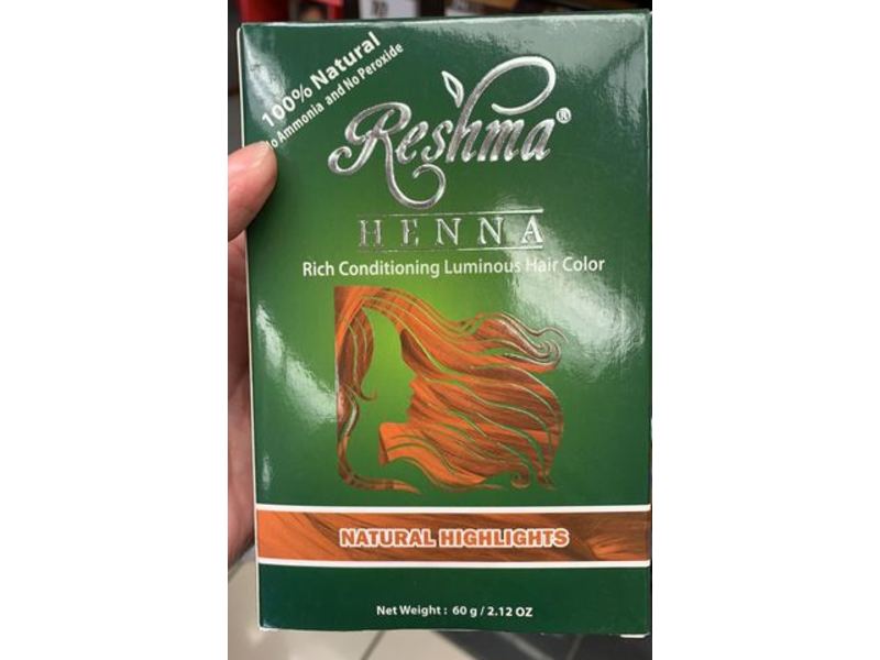 Reshma Henna Rich Conditioning Luminous Hair Color, Natural Highlights, 2.12 oz/60 g