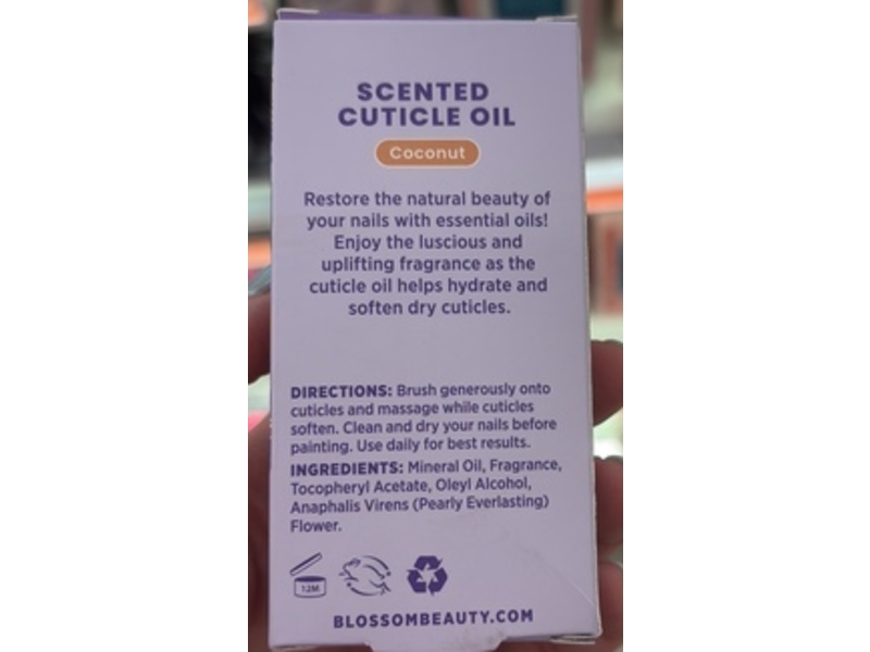Blossom Cuticle Oil, Coconut, 0.92 fl oz/30 mL