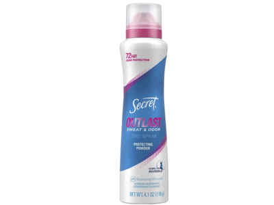 Secret Outlast Sweat & Odor Antiperspirant/Deodorant Dry Spray, Protection Powder, 4.1 oz/116 g, 3 Pack