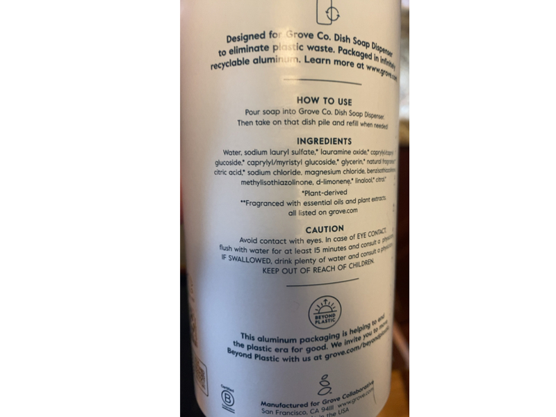 Grove Co. Ultimate Dish Soap, Orange & Rosemary, 32 fl oz/946 mL