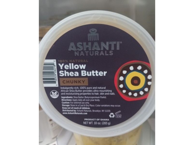 Ashanti Naturals Yellow Shea Butter, Chunky, 10 oz/142 g