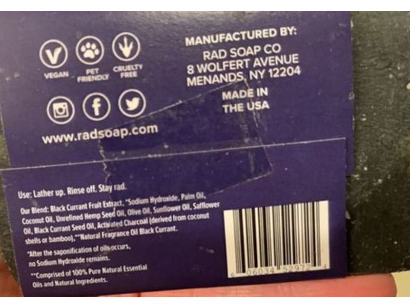 Moon Rock Bar Soap, Activated Charcoal & Black Currant, 3 oz