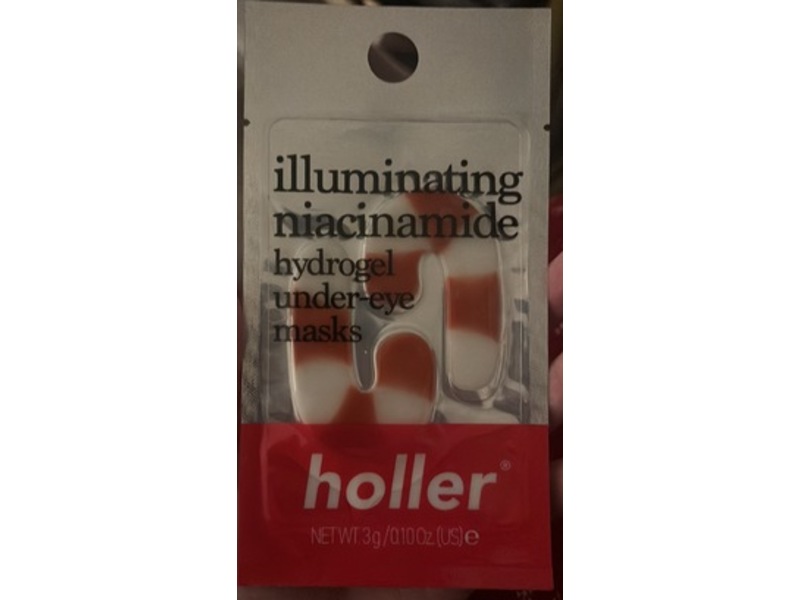 Holler Illuminating Hydrogel Under-Eye Masks, Niacinamide, 0.10 oz/3 g