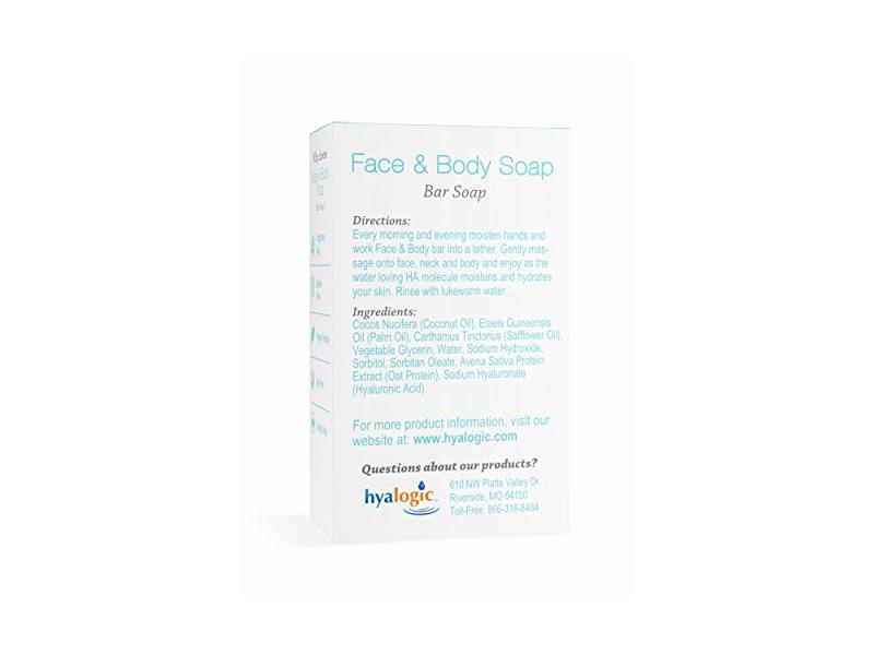 Hyalogic Face & Body Soap with Hyaluronic Acid Bar Soap 4.0 Ounce