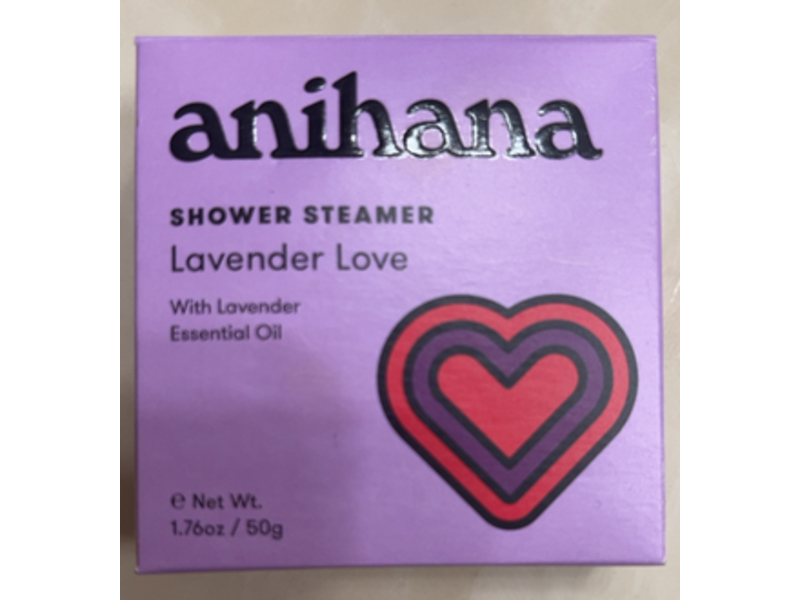 Anihana Lavender Love Shower Steamer, Lavender Essential Oil, 1.76 oz/50 g, Pack Of 4