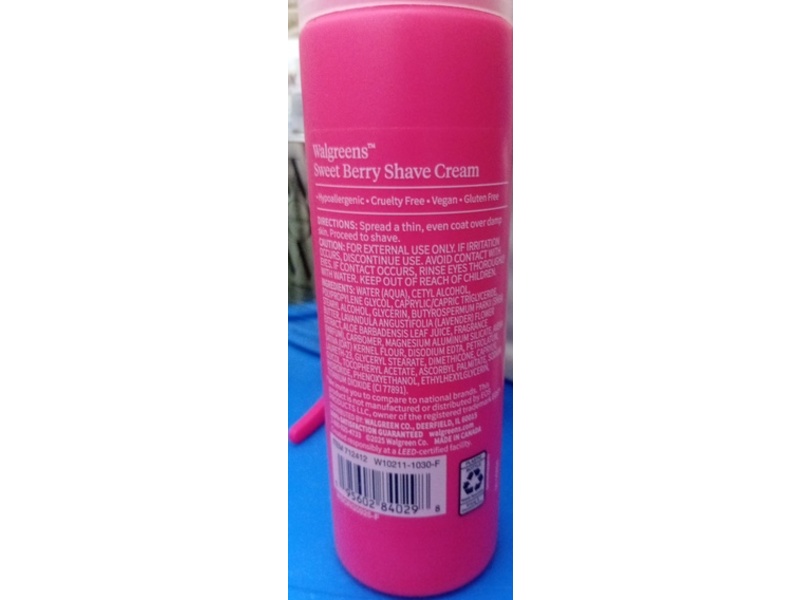 Walgreens Shave Cream, Sweet Berry, 7 fl oz/207 mL