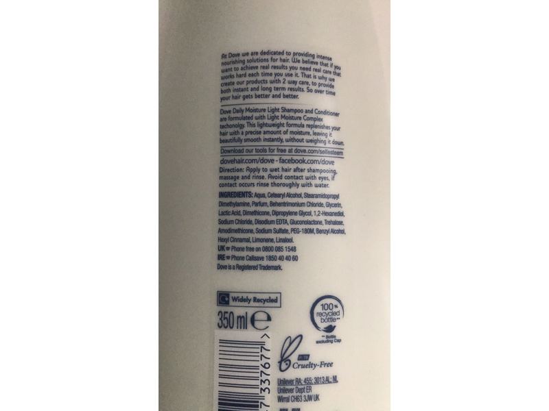 Dove Nutritive Solution Daily Moisture Light Conditioner, 350 ml