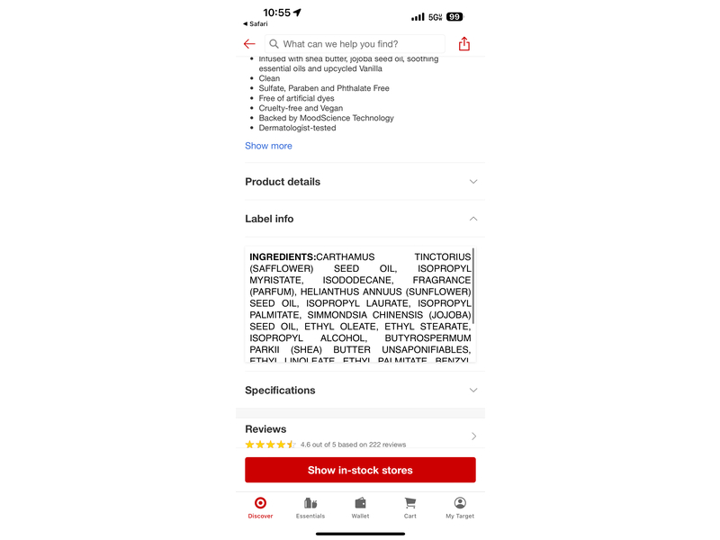 Being Frenshe Soothe & Comfort Body & Hair Radiance Oil, Cashmere Vanilla, 4 fl oz/120 mL