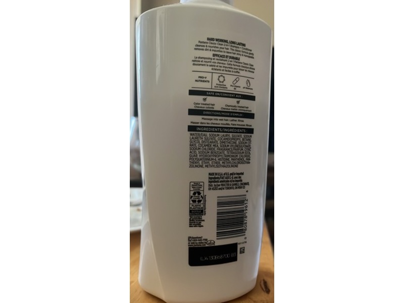 Pantene PRO-V Classic Clean 2-In-1 Shampoo + Conditioner, 27.7 fl oz/820 mL