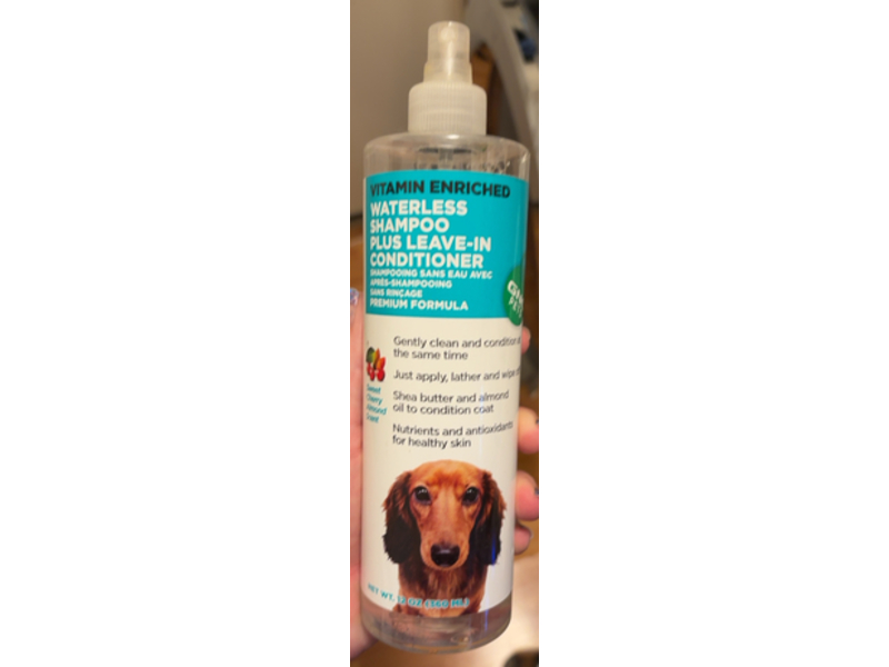 Gnc Pets Waterless Shampoo Plus Leave-In Conditioner, Sweet Cherry Almond, 12 oz/360 mL