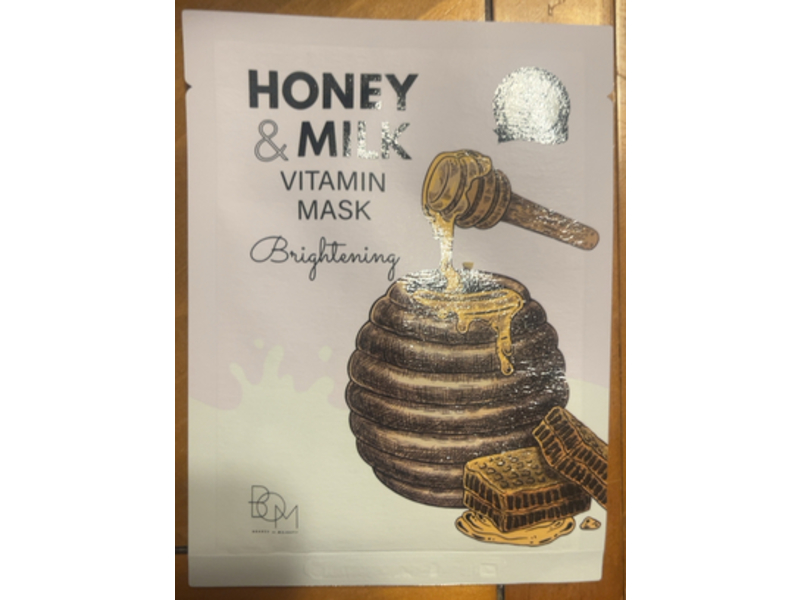 BOM Brightening Vitamin Mask, Honey & Milk, 0.88 oz/25 g, Pack Of 10