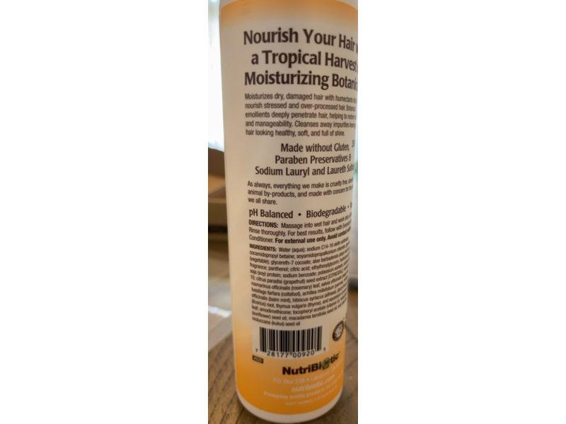 Nutribiotic Everyday Nourish Shampoo, Tropical Harvest, 10 fl oz/ 296 mL