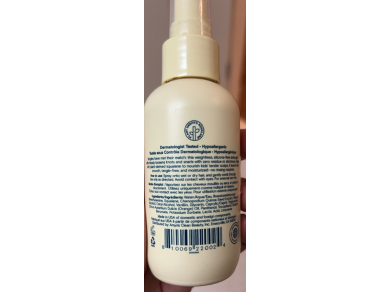 Pipette Leave-In Hair Detangler, Orange + Vanilla, 4.4 fl oz/130 mL