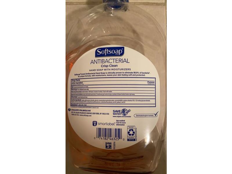 Softsoap Antibacterial Hand Soap, Moisturizers, Crisp Clean, 50 fl oz/1.47 L