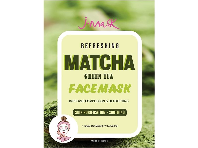 J.Mask Refreshing Face Mask, Matcha Green Tea, 0.77 fl oz/23 mL, 1 Count