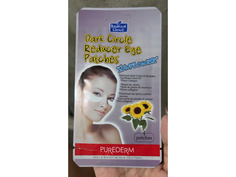 Purederm Botanical Choice Dark Circle Reducer Eye Patches, Sunflower, 4 Count