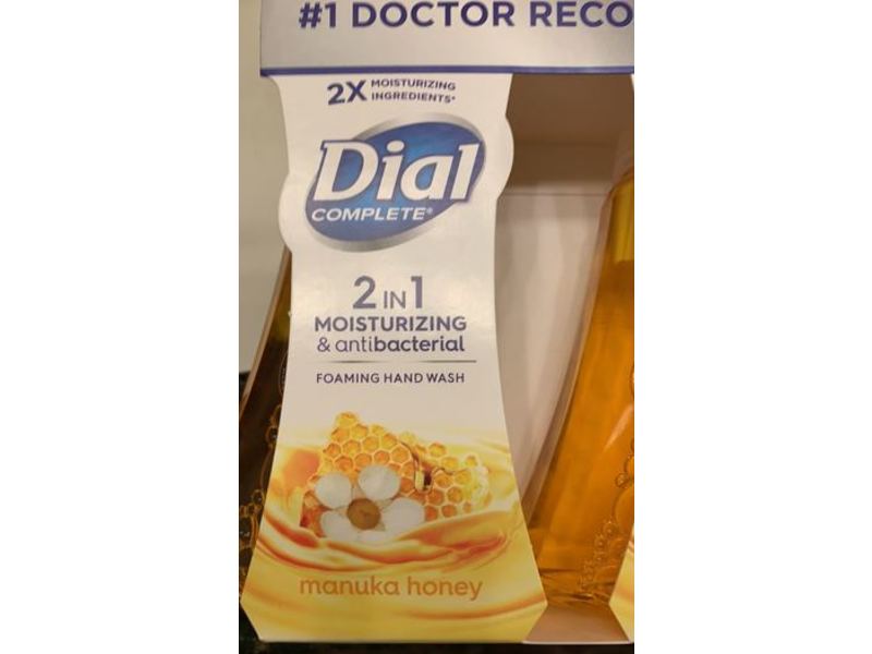 Dial Complete 2 In 1 Foaming Hand Wash, Moisturizing & Antibacterial, Manuka Honey, Pearl Essence, Pack Of 4