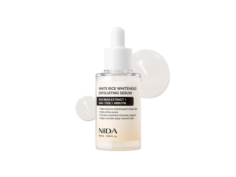 Nida White Rice Whitehead Exfoliating Serum, 1.69 fl oz/50 mL