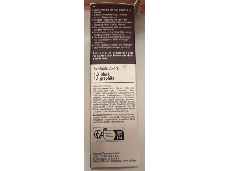 Delia Cosmetics Eyebrow Expert Eyebrow&Eyelash Gel Tint, 3.0 Dark Brown, 0.5 oz