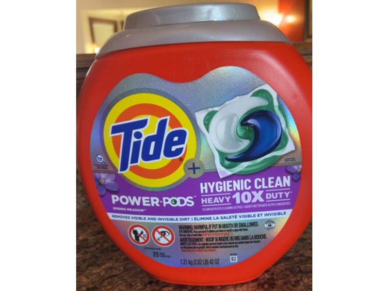 Tide+ Hygienic Clean Heavy Duty Power Pods, Spring Meadow, 42 oz/1.21 kg, 25 Count