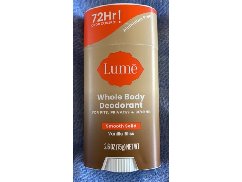 Lume Whole Body Deodorant, Vanilla Bliss, 2.6 oz/75 g