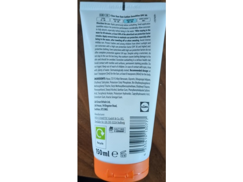 Cien Sun Sensitive Sun Protect Lotion, SPF 30, 150 mL