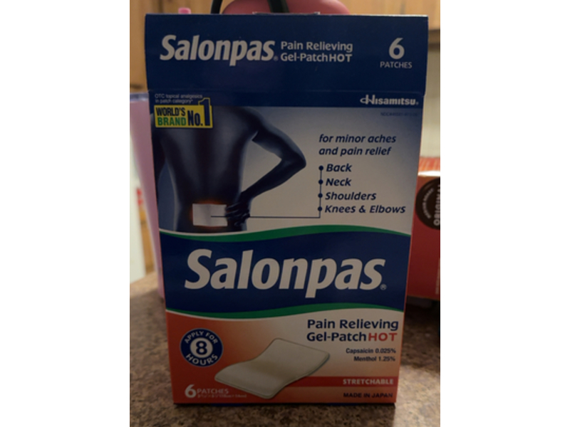 Salonpas Pain Relieving Gel - Patch Hot, 6 Count, Pack Of 2