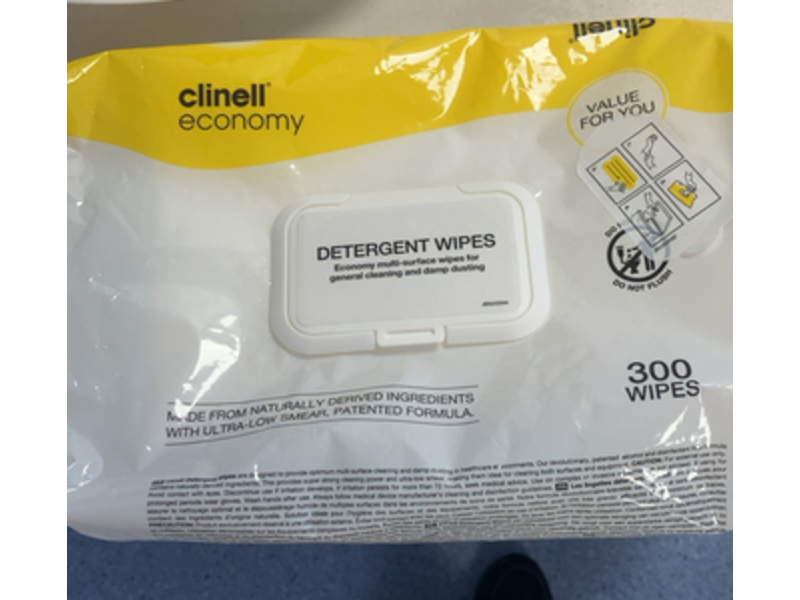 Clinell Economy Multi - Surface Detergent Wipes, 300 Count