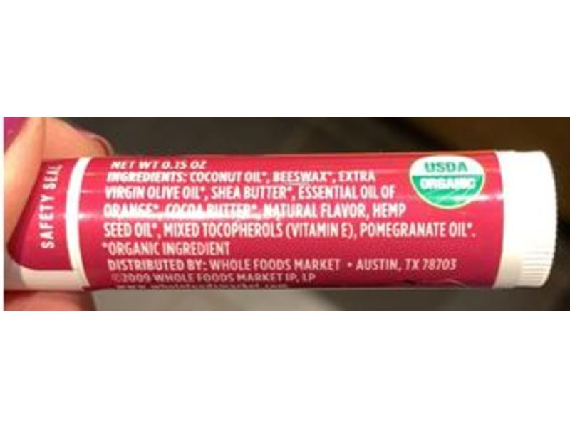 Whole Food Market Lip Balm, Organic Pomegranate Orange, 0.15 oz