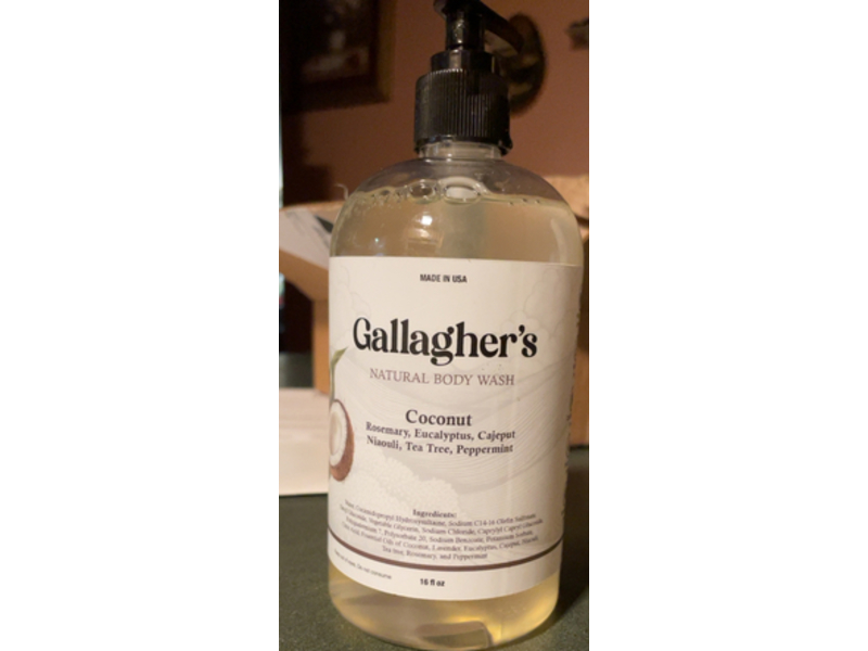 Gallagher's Natural Body Wash, Coconut, 16 fl oz