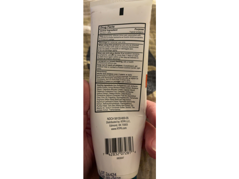 Real Time Pain Relief Cream, 5 fl oz/150 mL