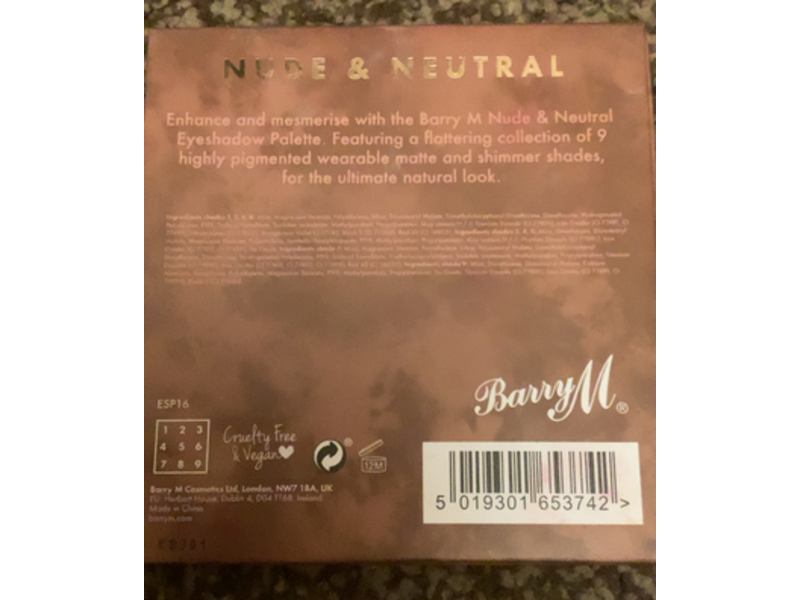 Barry M Nude & Neutral Eyeshadow Palette, Rich, 13.5 g